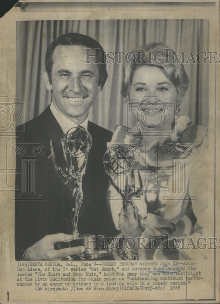1969 Press Photo actor Don Adams Get Smart actress Hope Lange Ghost Mrs. Muir- Historic Images