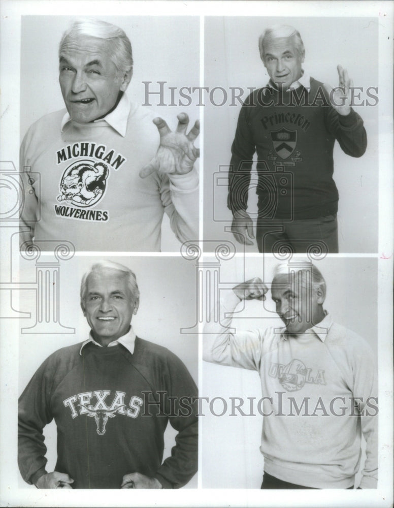 1982 Press Photo Ted Knight Sweat shirt Michigan Princeton- RSA59895- Historic Images