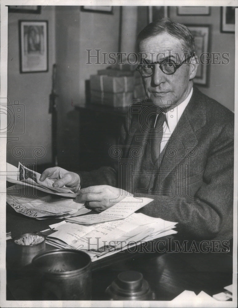 1936 Press Photo Newton Baker Poses Birthday Picture Wilson Administration- Historic Images