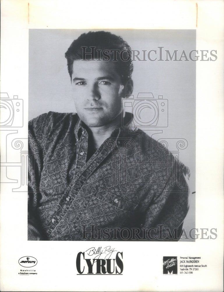 1993 Press Photo Billy Ray Cyrus (Singer) - Historic Images