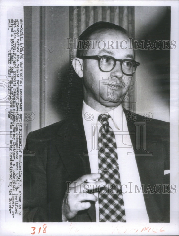 1958 Press Photo Accountant Murray M. Kimmel Senate Permanent Investigating- Historic Images