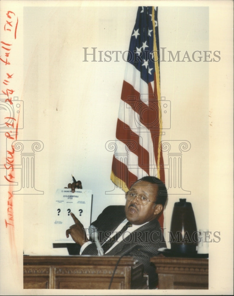 1934 Press Photo School Supt Ted Kimmbrough budget administrative- RSA62725- Historic Images