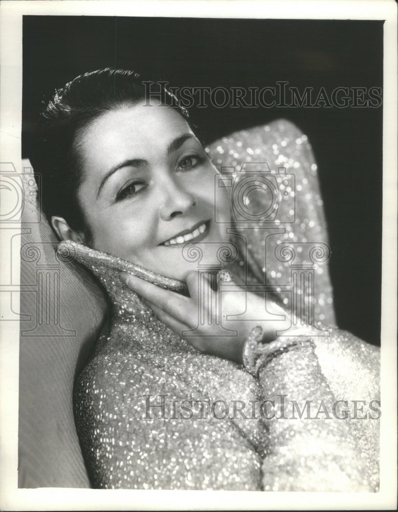 1935 Press Photo Grace Hayes Star Radio Screen Stage Don brilliant Evening Dress- Historic Images