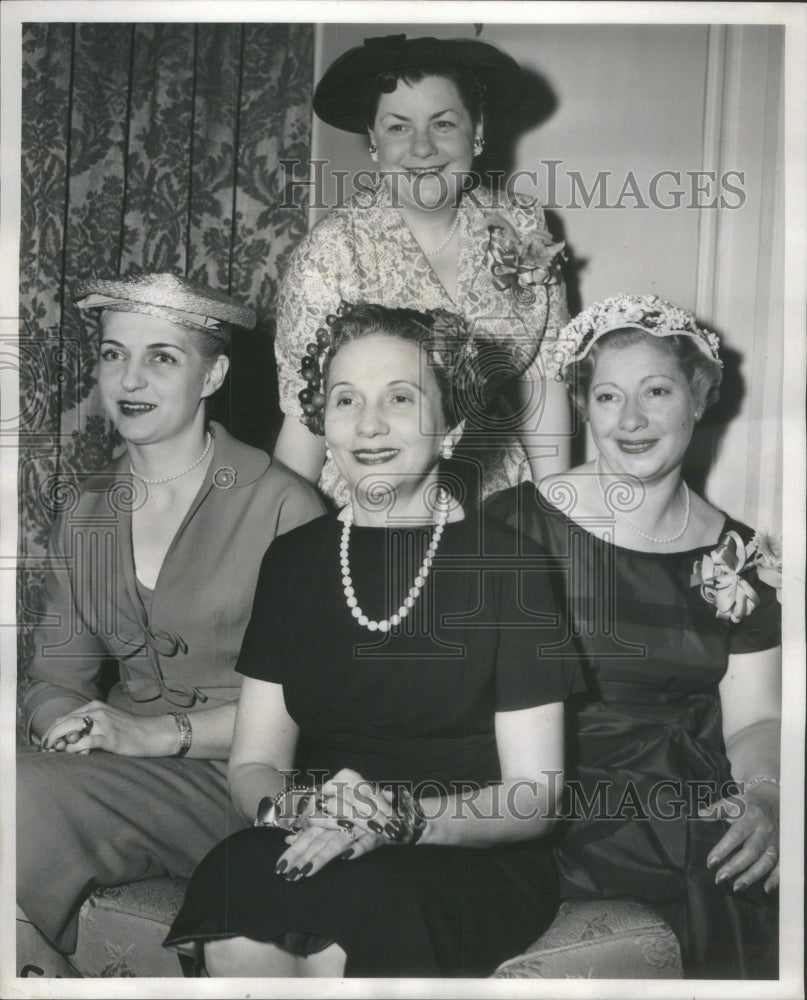 1957 Press Photo Ladies of the Nathan Goldblatt Society for Cancer research.- Historic Images
