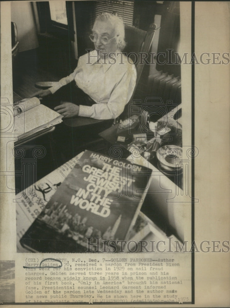 1973 Press Photo Author Harry Golden- Historic Images