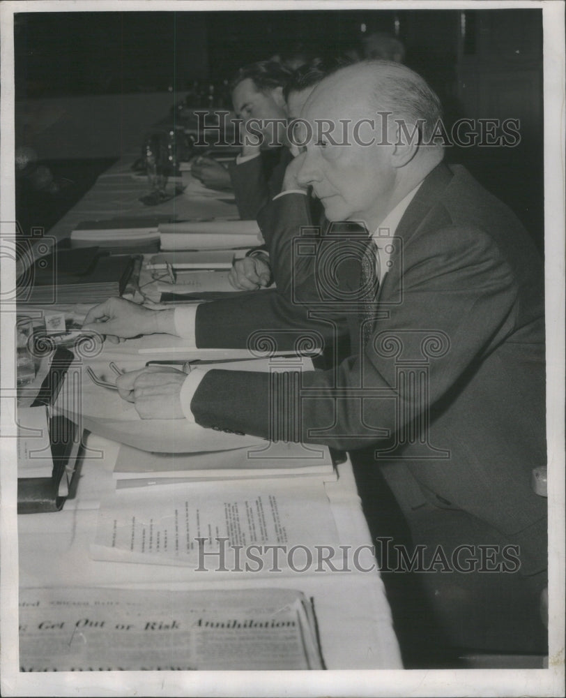 1950 Press Photo William Lane Maryland Governor Meeting Council board manager- Historic Images