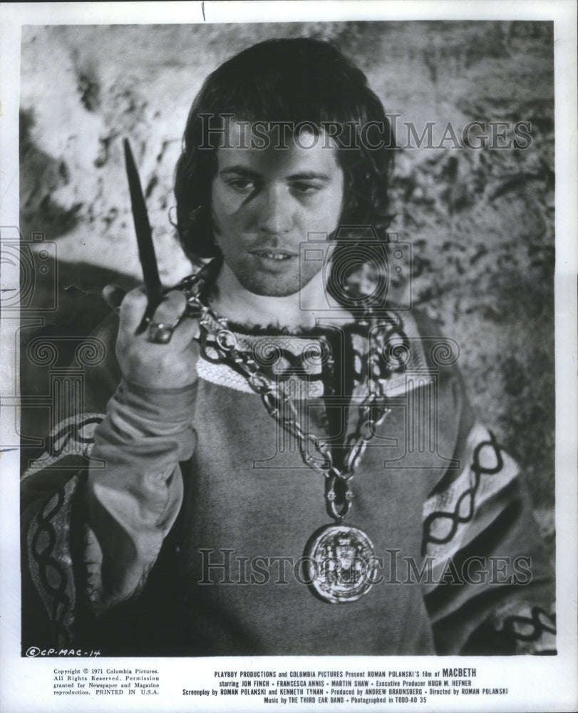 1971 Press Photo Actor Jon Finch MacBeth Movie- RSA65775- Historic Images