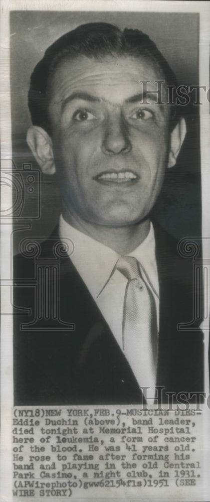 1951 Press Photo Eddie Duchin,band leader- RSA66079- Historic Images