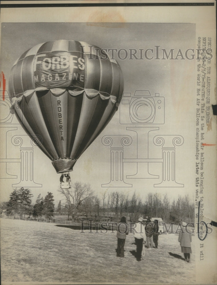 1973 Press Photo Hot Air Balloon belonging to Malcolm Fortes - Historic Images