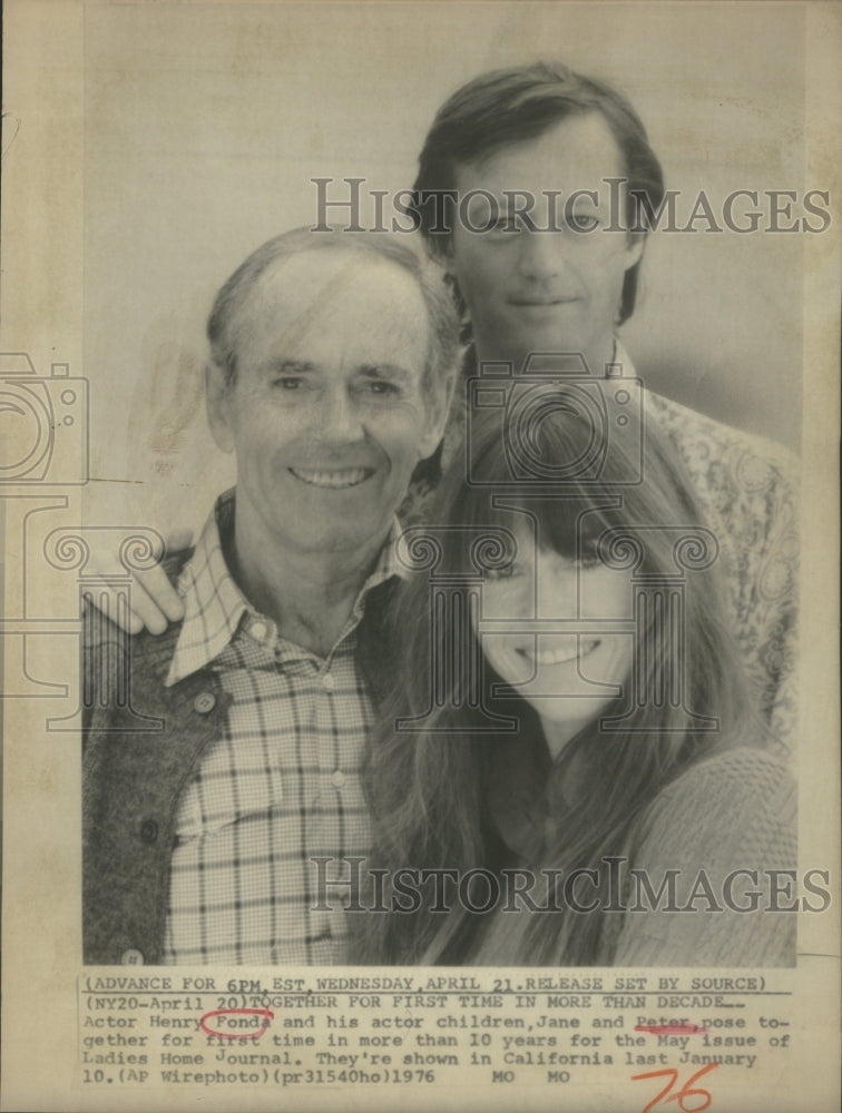 1976 Press Photo Henry Jane Peter Fonda Movie Actors- RSA66425- Historic Images