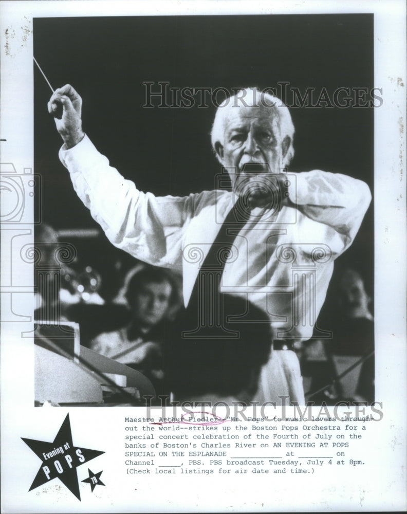 1978 Press Photo Maestro Arthur Fiedler Pop music lover Orchestra Boston - Historic Images