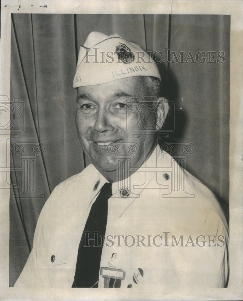 1955 Press Photo Albert Leonhard senior vice-commander American Legion De Kalb- Historic Images