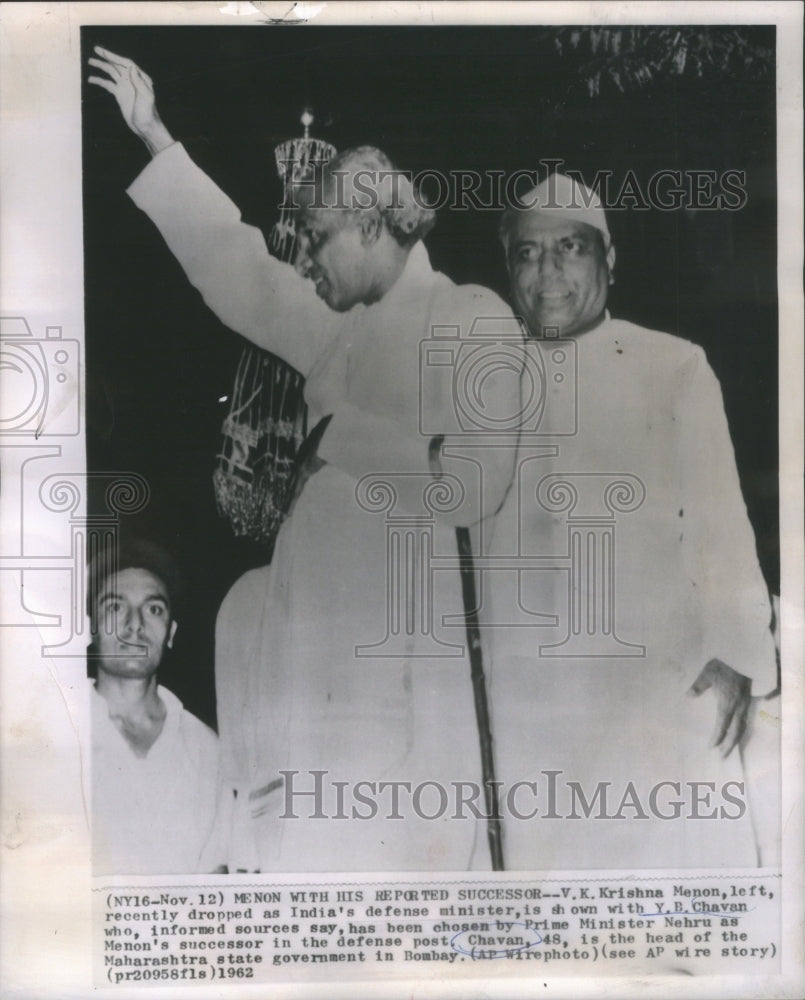 1962 Press Photo Y.B. Chavan, Head Maharashtra State Government- RSA68783- Historic Images