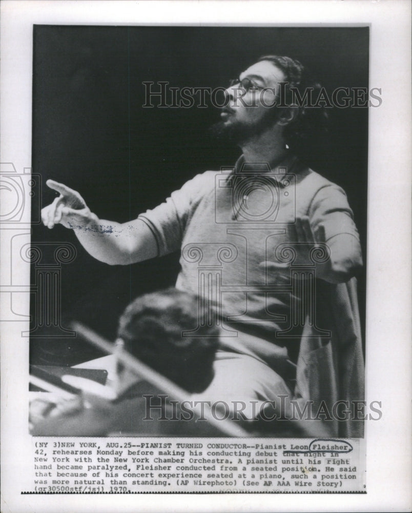 1970 Press Photo Pianist Leon Fieisher New York Chamber Orchestra- RSA71821- Historic Images