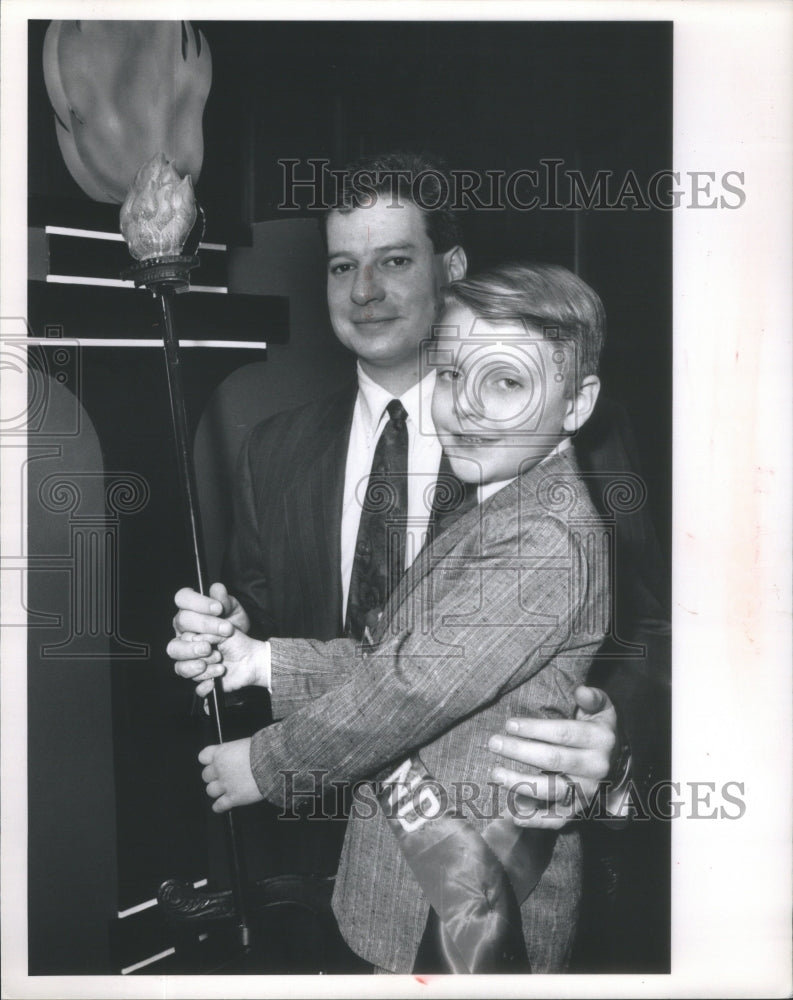 1990 Press Photo Six Year Old Ryan French Heart Fund prince Chicago Bears Kicker- Historic Images