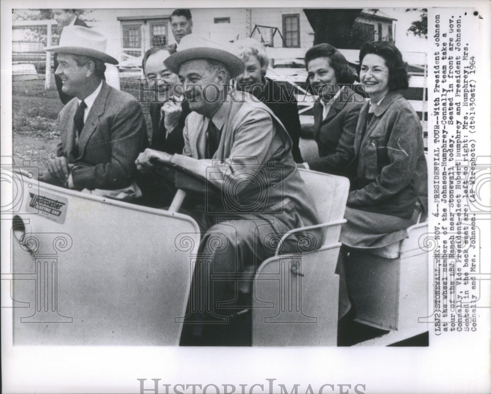 1964 Press Photo President Johnson Humphrey Connally Ranch Stonewell- RSA76903- Historic Images