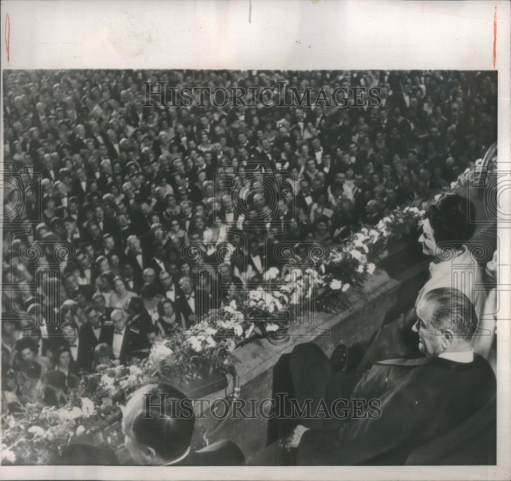 1965 Press Photo Balcony President Johnson First Lady Vice President Humphrey- Historic Images