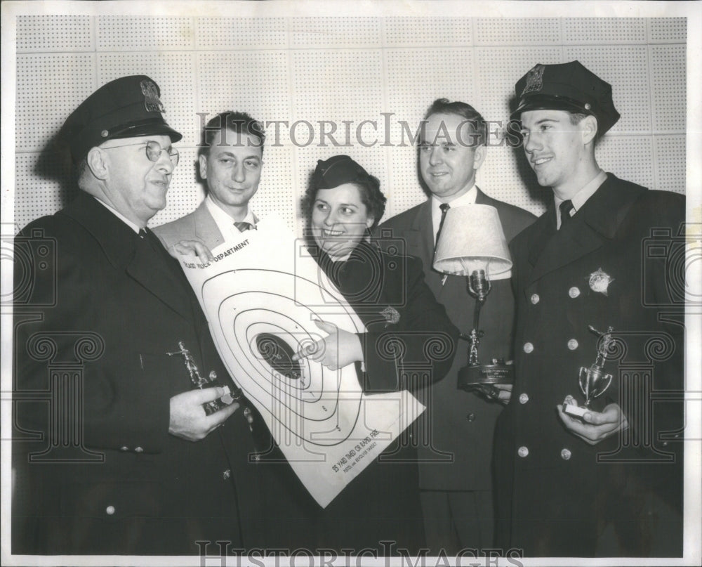 1956 Press Photo Winners Of Police Shooting Contest At Bureau Target Range- Historic Images