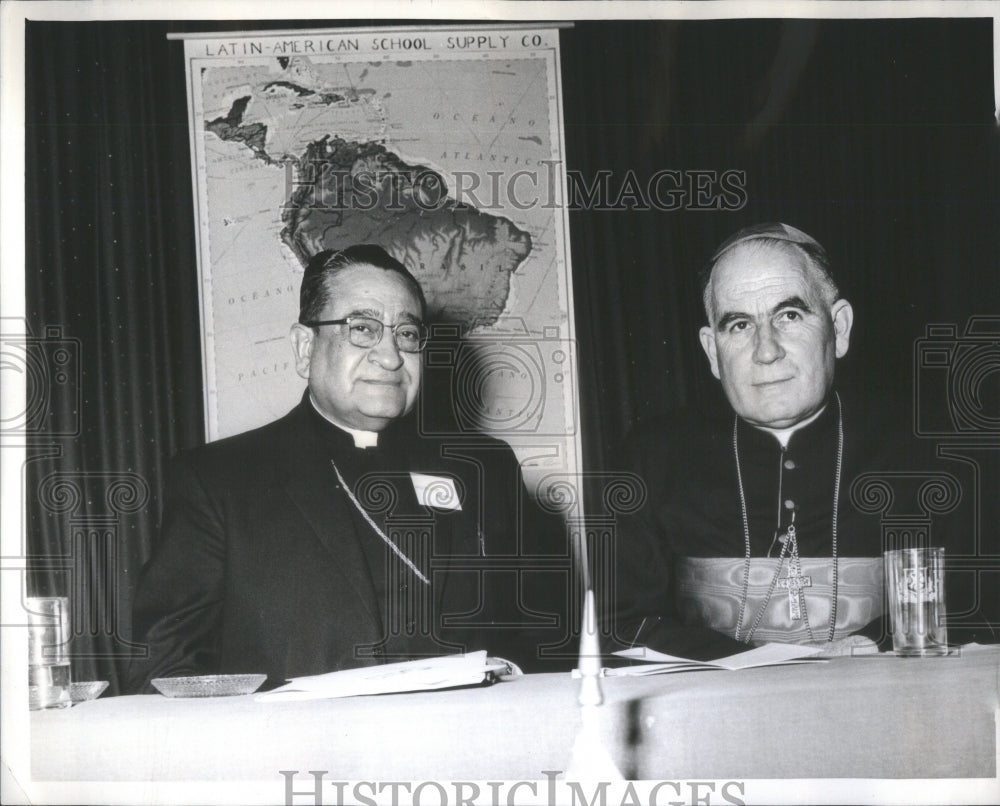 1964 Press Photo Miguel Dario Miranda Archbishop Mexico Raul Cardinal Santiago- Historic Images