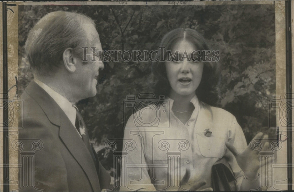 1976 Press Photo President Gerald Ford Miss America Tawny Godin White House- Historic Images