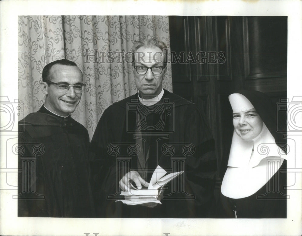 1964 Press Photo Saint Xavier College Rev William Goedert Joseph Sittler Olivia- Historic Images