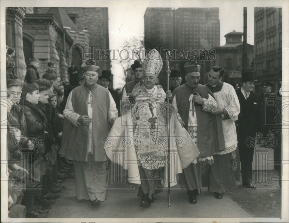 1940 Press Photo Archbishop Holy name Cathedral Jovial mood James Griffin- Historic Images