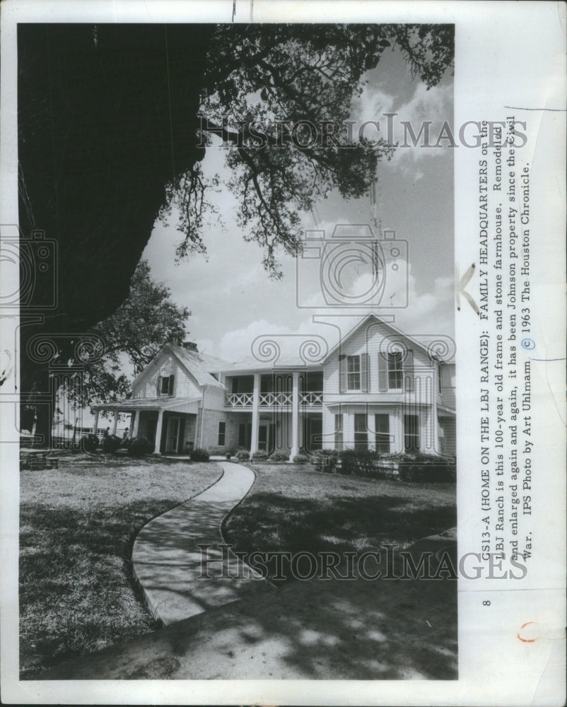 1963 Press Photo American President Lyndon Johnson Texas Ranch House- RSA79859- Historic Images