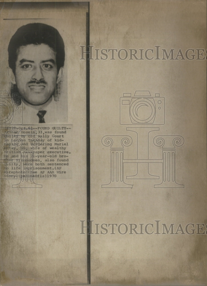 1970 Press Photo Arthur Hoseinfound cuilty daily court London kidnapping Muriel- Historic Images