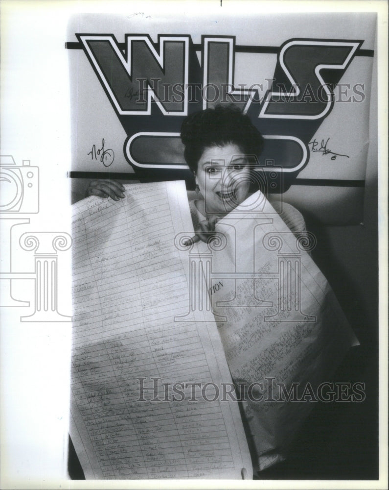 1985 Press Photo WLS Newscaster Catherine Johns- RSA80227- Historic Images