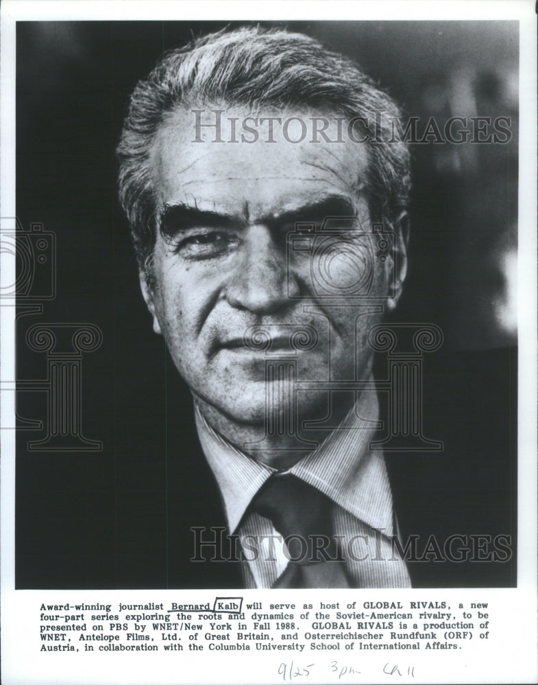 Press Photo Bernard Kalb American Journalist Media Critic Author- Historic Images