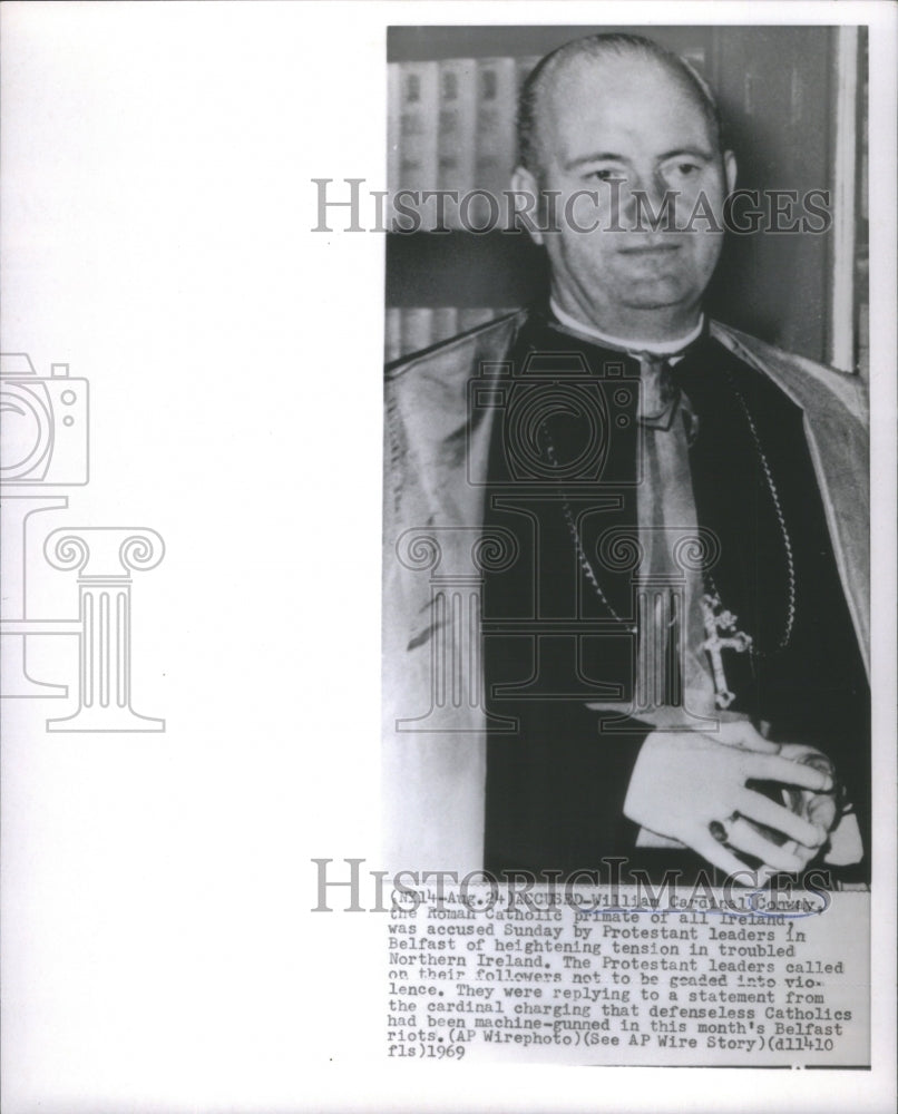 1969 Press Photo William Cardinal Conway Roman Catholic primate Ireland- Historic Images