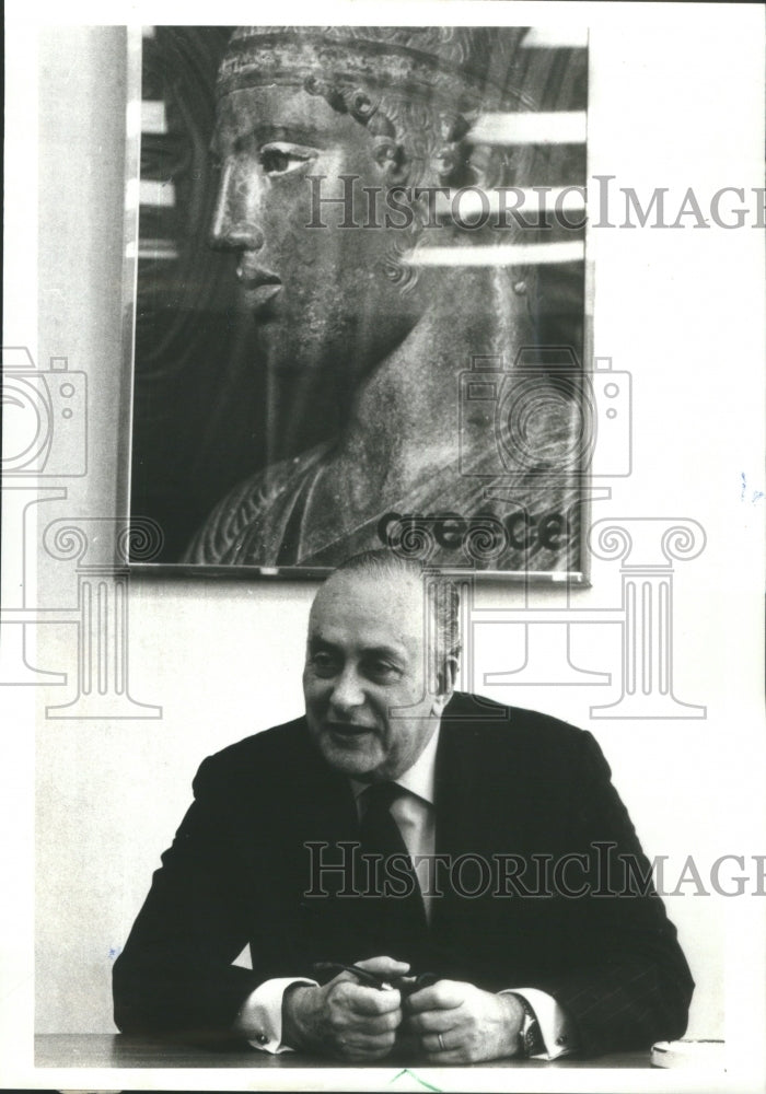 1978 Press Photo Greek Art Poster Ambassador Menelas Alexandrakis- RSA84033