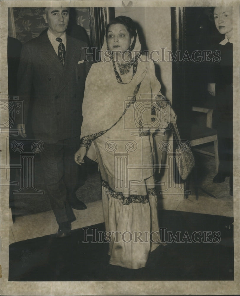 1950 Press Photo Belgium Liaqunt Ail wife Prime Minister Grand Hotel Alle La- Historic Images