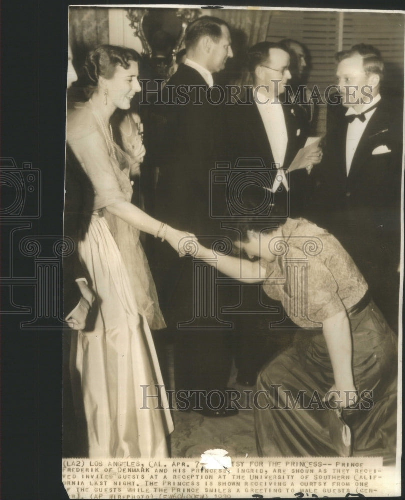 1939 Press Photo Prince Frederik Denmark Inggrid University Southern California- Historic Images