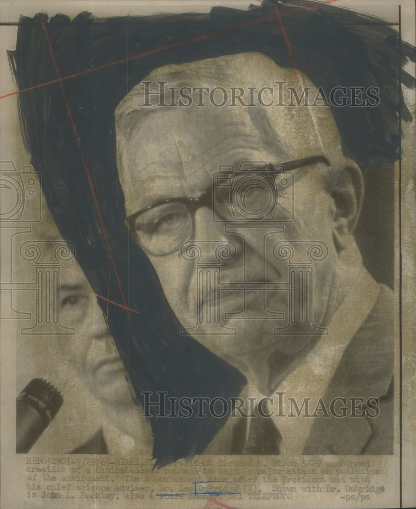 1969 Press Photo Nixon Chief Science Advisor DuBridge Speaking- RSA86545- Historic Images