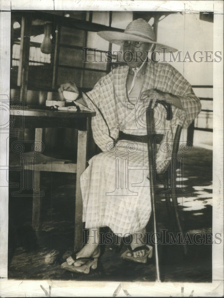 1941 Press Photo Baron Kichiro Hiranuma wearing a native Japanese attire- Historic Images