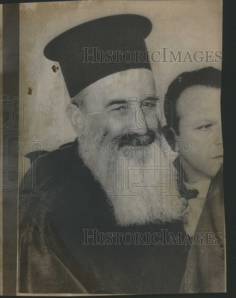 1967 Press Photo Greek Orthodox Primate Archbishop Ieronymos Rome Airport- Historic Images