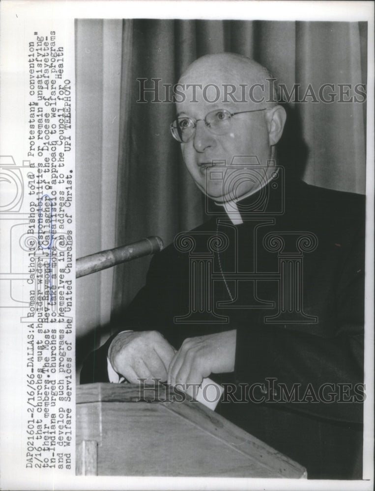 1966 Press Photo Roman catholic Bishop Raymond Gallagher- RSA92643- Historic Images