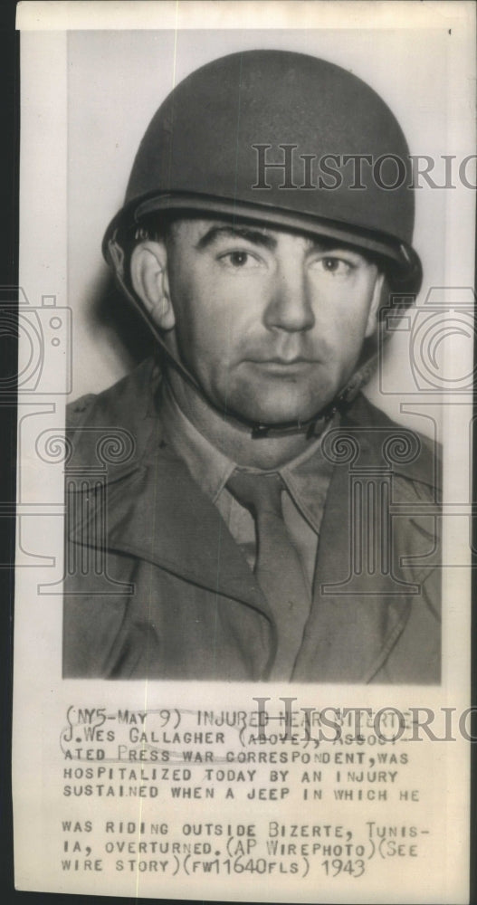 1943 Press Photo Associated Press War Correspondent Gallagher Tunisia- Historic Images