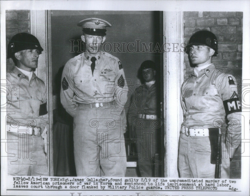 1955 Press Photo James Gallager found guilty of Unpremeditated murder- Historic Images