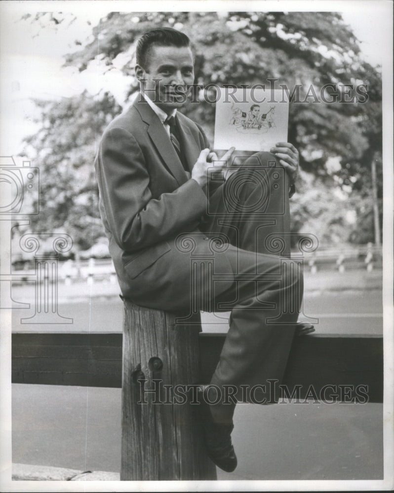 1956 Press Photo Carl King Fence Sitters Society America- Historic Images