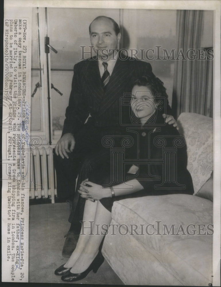 1954 Press Photo Princess Alexander Princess Maria Pia London visit cosy - Historic Images