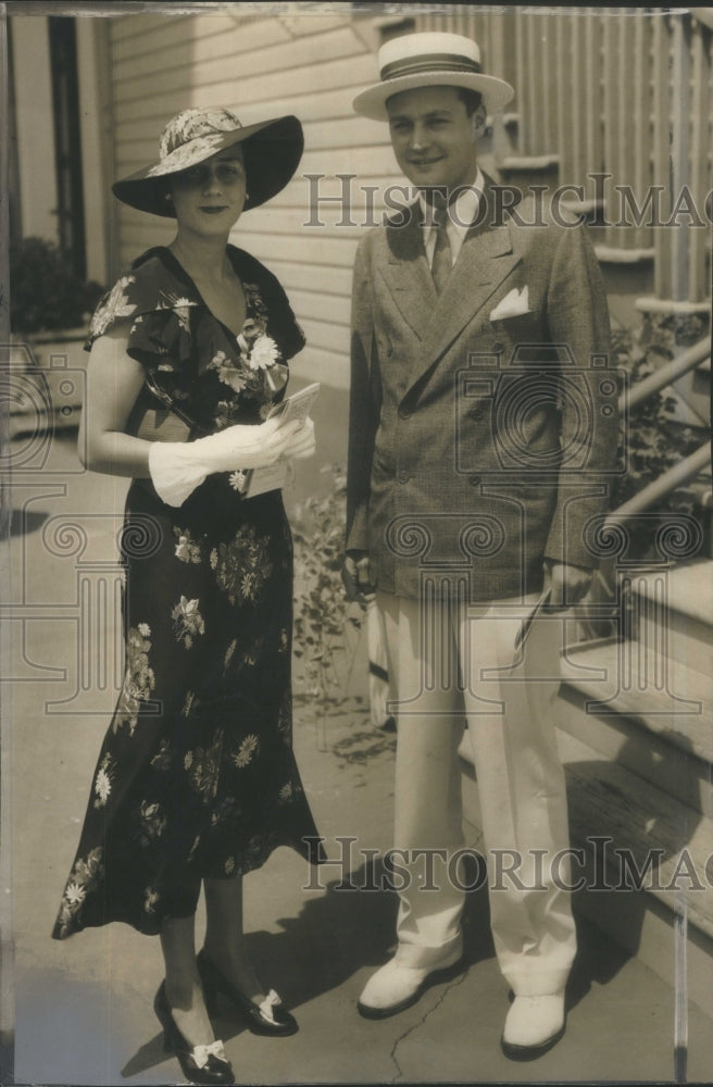 1933 Press Photo Mr. and Mrs. Edgar Marston II Chicago Socialites- Historic Images