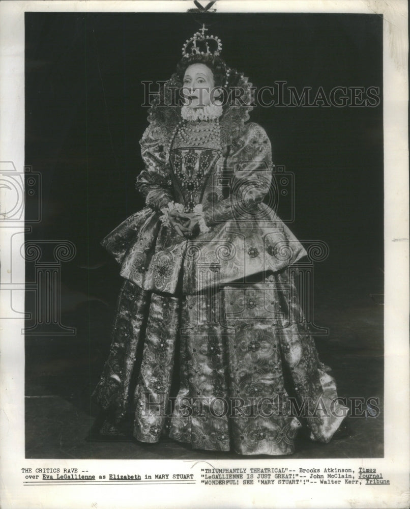 1959 Press Photo Eva Le Gallienne Mary Stuart- Historic Images