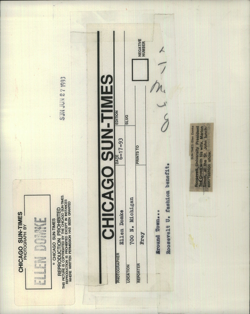 1993 Press Photo St John Luncheon Fashion Show Roosevelt University President