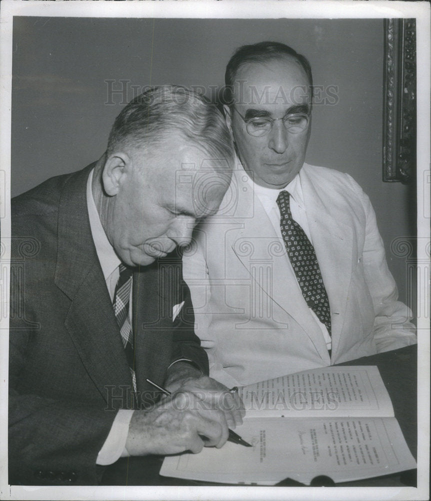 1948 Press Photo Scty Of State George Marshall & Brazilian Amb Mauricio Nabuco
