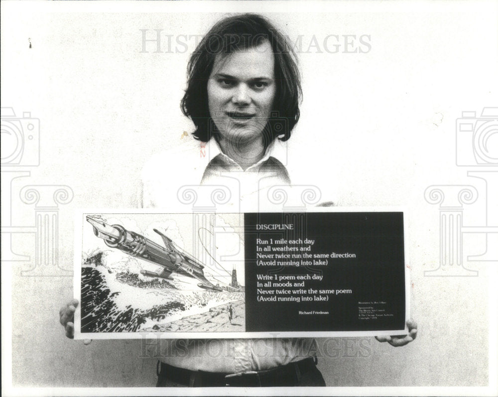 1978 Press Photo Richard Friedman, Chicago Poet and Author of DISCIPLINE