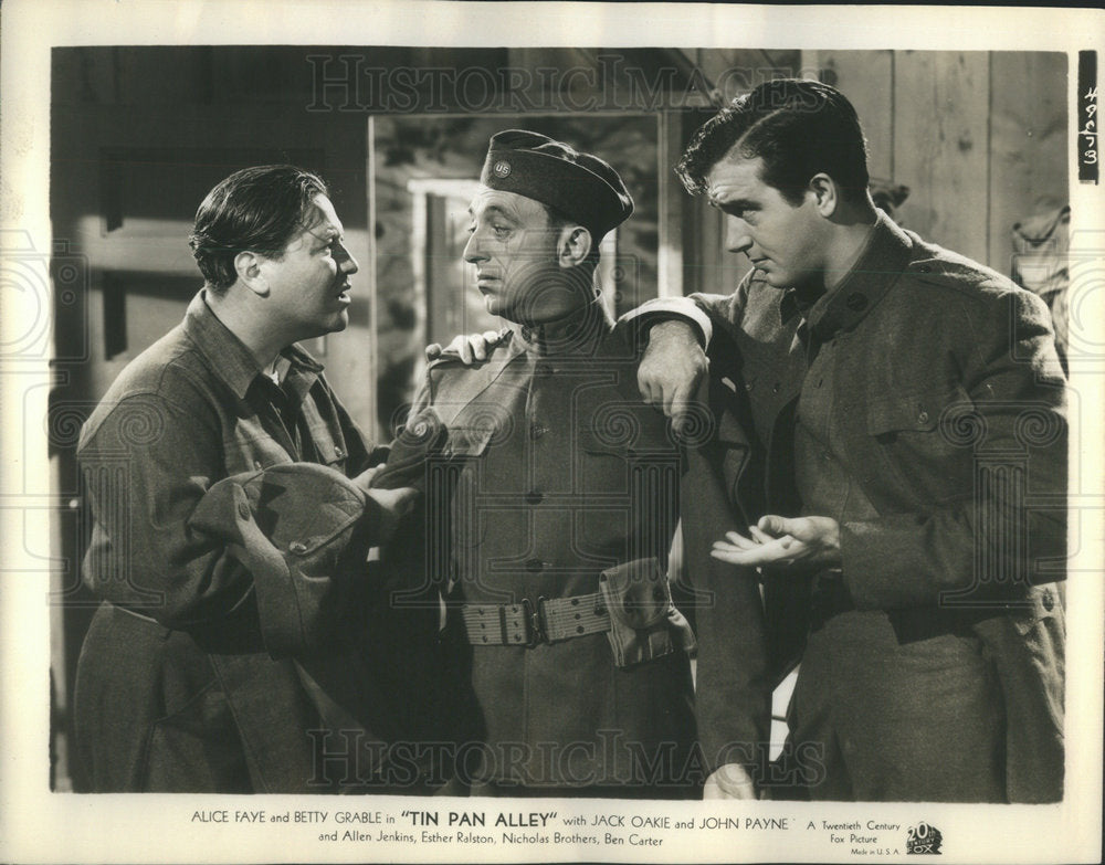 1940 Press Photo Jack Oakie Actor Allen Jenkins John Payne Musical Tin Pan Alley