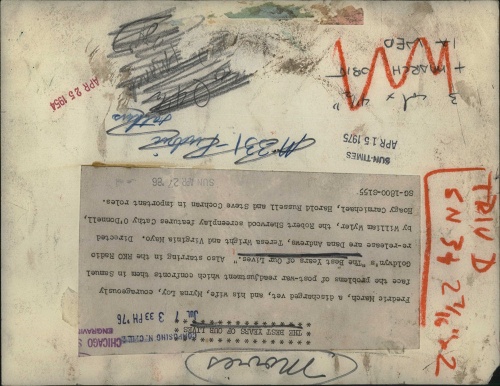 1986 Press Photo Actor Frederic March In The Best Years Of Our Lives - RSC07933