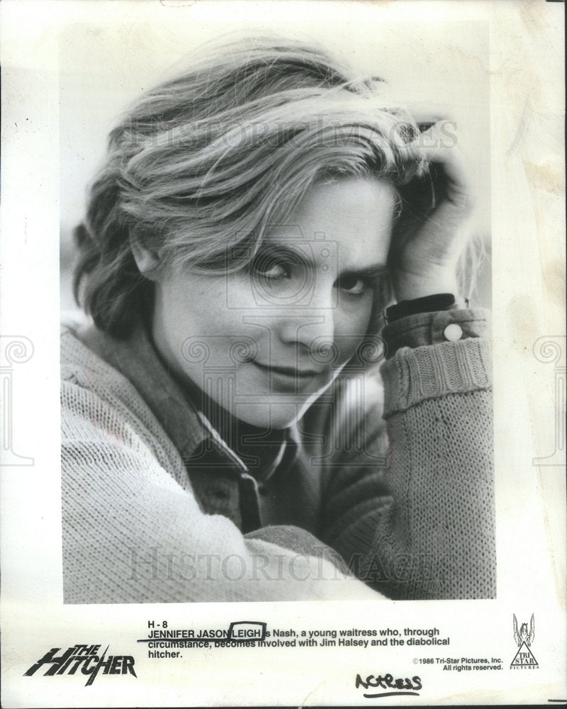 1988 Press Photo Jennifer Jason Leigh Nash Waitress Jim Halsey Hitcher Actress